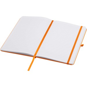 Teak A5 recycled hard cover notebook with lined pages, Orang (Notebooks)