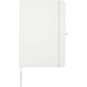 Teak A5 recycled hard cover notebook with lined pages, White (Notebooks)