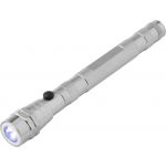 Telescopic aluminium flash light, silver (6639-32)