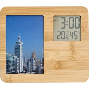 Bamboo weather station Colton, brown (Thermometer)
