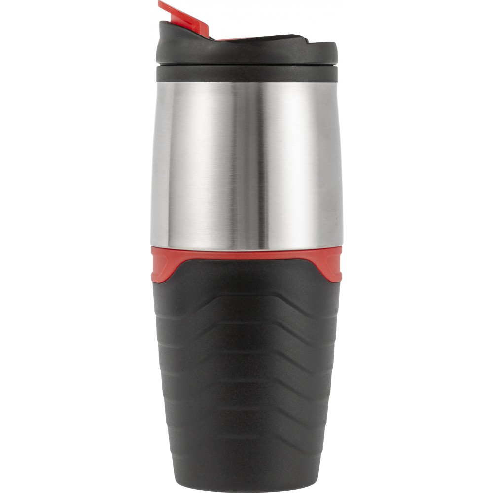 Printed Thermos drinking mug (450 ml), black/silver