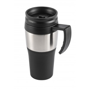 PP and stainless steel travel mug Karina, black/silver (Thermos)