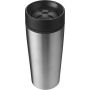 Stainless steel double walled travel mug Elisa, silver
