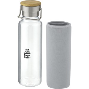 Thor 660 ml glass bottle with neoprene sleeve, Grey (Water bottles)