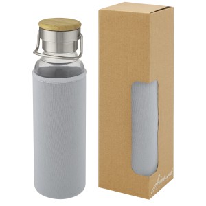 Thor 660 ml glass bottle with neoprene sleeve, Grey (Water bottles)