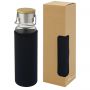 Thor 660 ml glass bottle with neoprene sleeve, Solid black