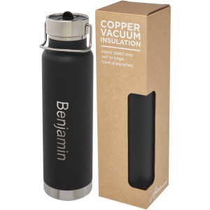 Thor 750 ml copper vacuum insulated sport bottle, Solid black (Thermos)