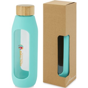 Tidan 600 ml borosilicate glass bottle with silicone grip, T (Water bottles)