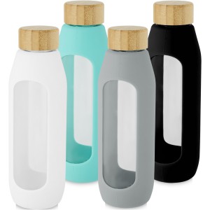 Tidan 600 ml borosilicate glass bottle with silicone grip, T (Water bottles)