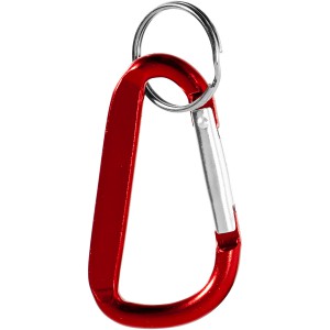 Timor recycled aluminium carabiner keychain, Red (Keychains)