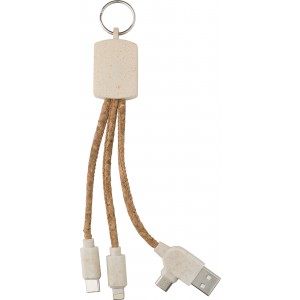 Stainless steel keychain Landry, brown