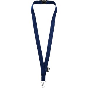 Tom recycled PET lanyard with breakaway closure, Navy