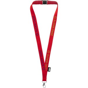 Tom recycled PET lanyard with breakaway closure, Red (Lanyard, armband, badge holder)