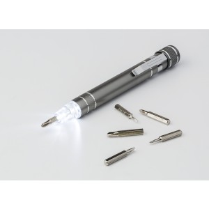 Aluminium pocket screwdriver Paquita, grey (Tools)