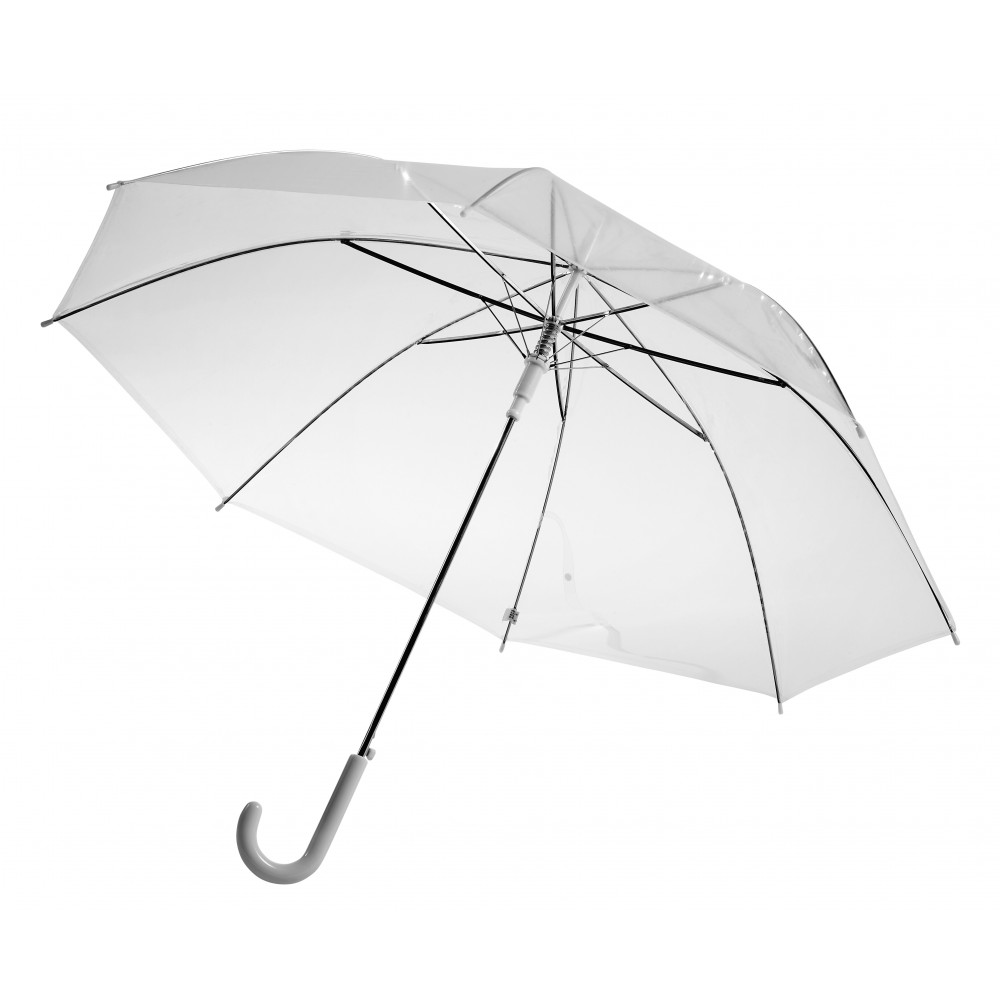 Printed Transparent automatic umbrella, white (Umbrellas)