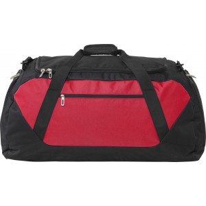 Large (600D) polyester sports/travel bag, black/red (Travel bags)