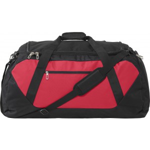 Large (600D) polyester sports/travel bag, black/red (Travel bags)