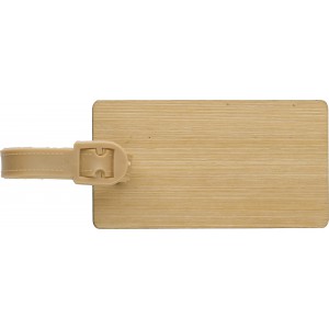 Bamboo luggage tag Shawn, brown (Travel items)