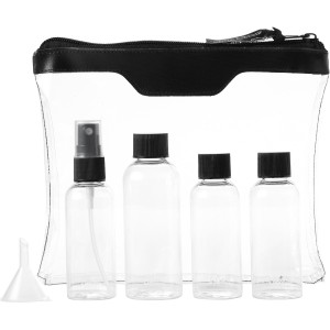 Munich airline approved travel bottle set, solid black (Travel items)