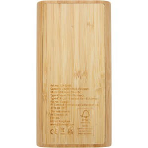 Tulda 20.000 mAh bamboo power bank, Natural (Powerbanks)