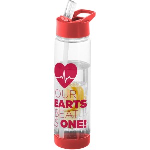 Tutti frutti bottle with infuser, Transparent,Red (Sport bottles)