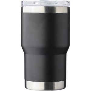 Recycled stainless steel travel mug (350 ml) Ayen, black