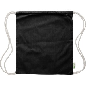Recycled cotton drawstring bag Joy, Black