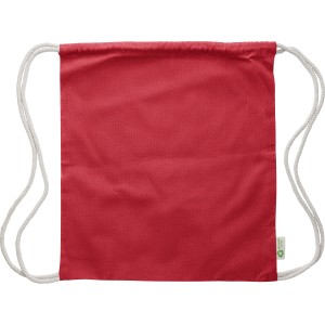 Recycled cotton drawstring bag Joy, Red