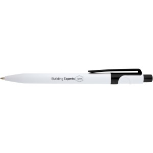 Unica recycled plastic ballpoint pen (black ink), Solid blac (Plastic pen)