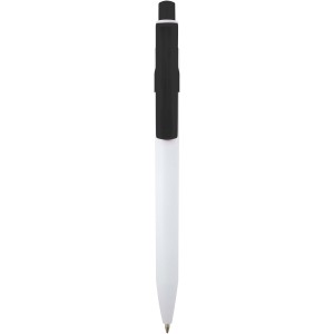 Unica recycled plastic ballpoint pen (black ink), Solid blac (Plastic pen)