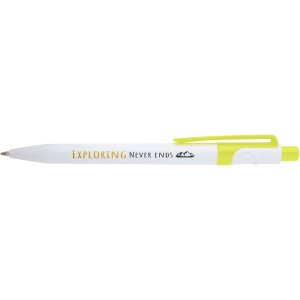 Unica recycled plastic ballpoint pen (blue ink), Lime green (Plastic pen)