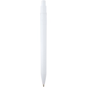 Unica recycled plastic ballpoint pen (blue ink), White (Plastic pen)