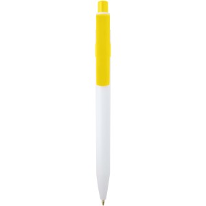 Unica recycled plastic ballpoint pen (blue ink), Yellow (Plastic pen)