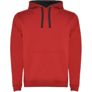 Urban kids hoodie, Red, Solid black (Pullovers)