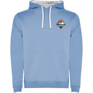 Urban men's hoodie, Sky blue, White (Pullovers)