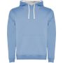 Urban men's hoodie, Sky blue, White