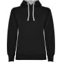 Urban women's hoodie, Solid black, Marl Grey