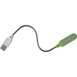 Plastic reading light with LED lighting, lime (USB accessories)
