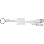 USB-C charging cable with key ring, white (8478-02)