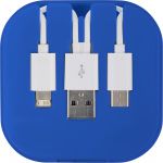 USB charging cable set, cobalt blue (8290-23)