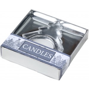 Glass tea light holder Casey, silver