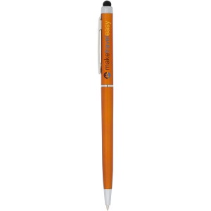 Valeria ABS ballpoint pen with stylus, Orange (Plastic pen)