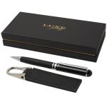 Verse ballpoint pen and keychain gift set, Solid black (10777490)