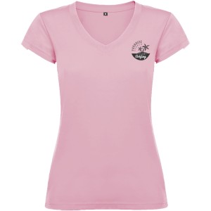 Victoria short sleeve women's v-neck t-shirt, Light pink (T-shirt, 90-100% cotton)