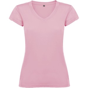 Victoria short sleeve women's v-neck t-shirt, Light pink (T-shirt, 90-100% cotton)