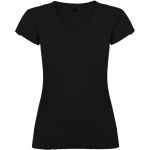 Victoria short sleeve women's v-neck t-shirt, Solid black (R66463O)