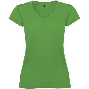 Victoria short sleeve women's v-neck t-shirt, Tropical Green (T-shirt, 90-100% cotton)