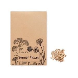 Flowers mix seeds in envelope, Beige