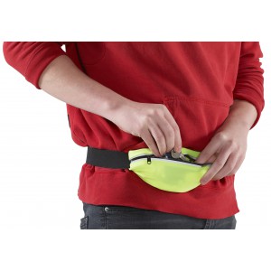 Polyester lycra (220 gr/m2) waist bag Bastian, fluor yellow (Waist bags)