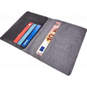 Polyester RFID (anti skimming) wallet, grey (Wallets)